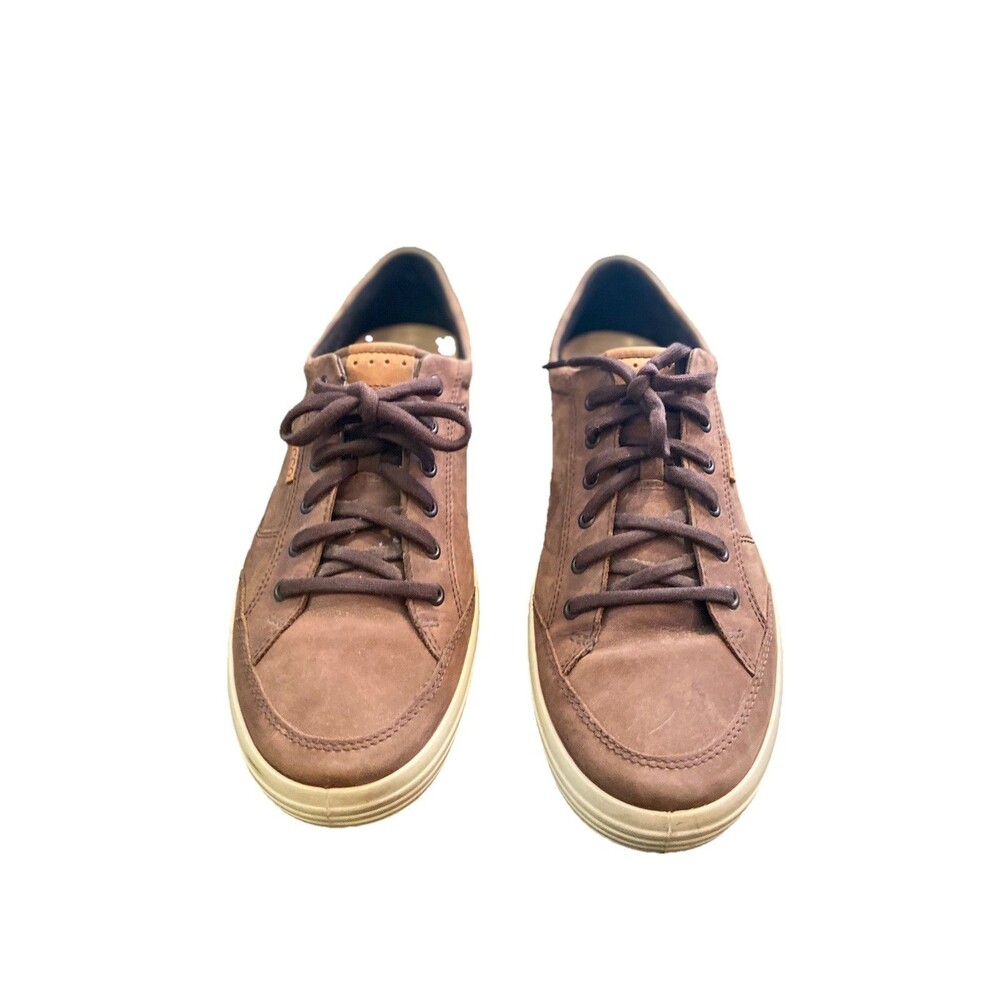 ECCO Men's Leather Brown Lace Up Low Top Sneakers Shoes Size 13 Comfort